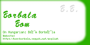 borbala bom business card